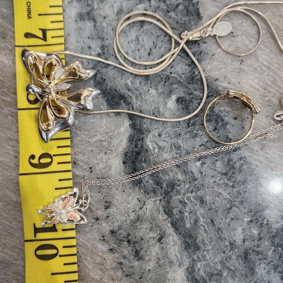 Coleman Butterfly Fine Jewelry 10k 12k 925 Bundle Ring Necklace Bracelet Size OS - Picture 2 of 14